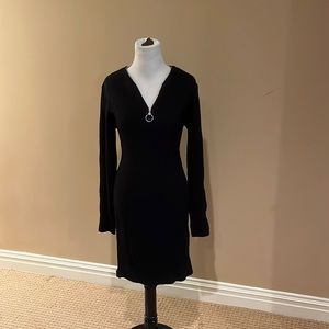 Beautiful black knit long sleeve dress NWT